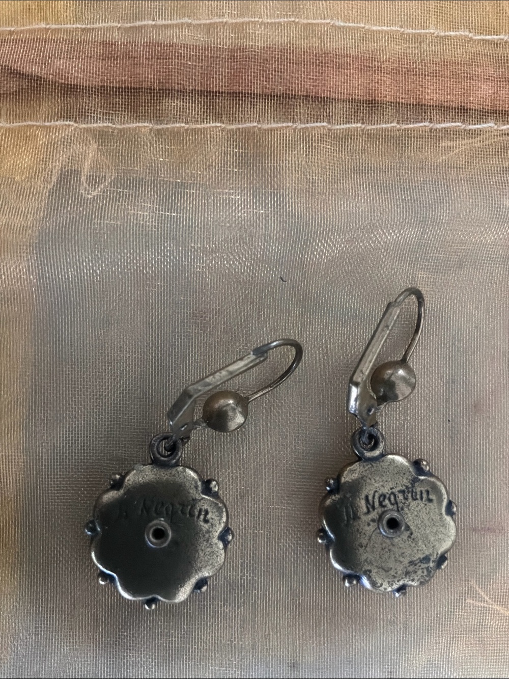 Michal Negrin Drop Flower earrings - Picture 3 of 6